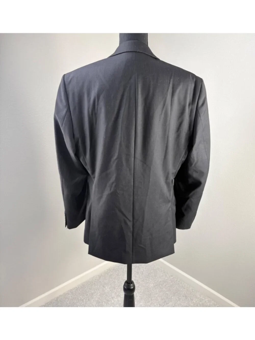 Calvin Klein Suit Jacket 40 S Black Two Button Wool Office Blazer